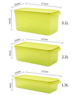 Set 4 hộp tupperware để rau củ
