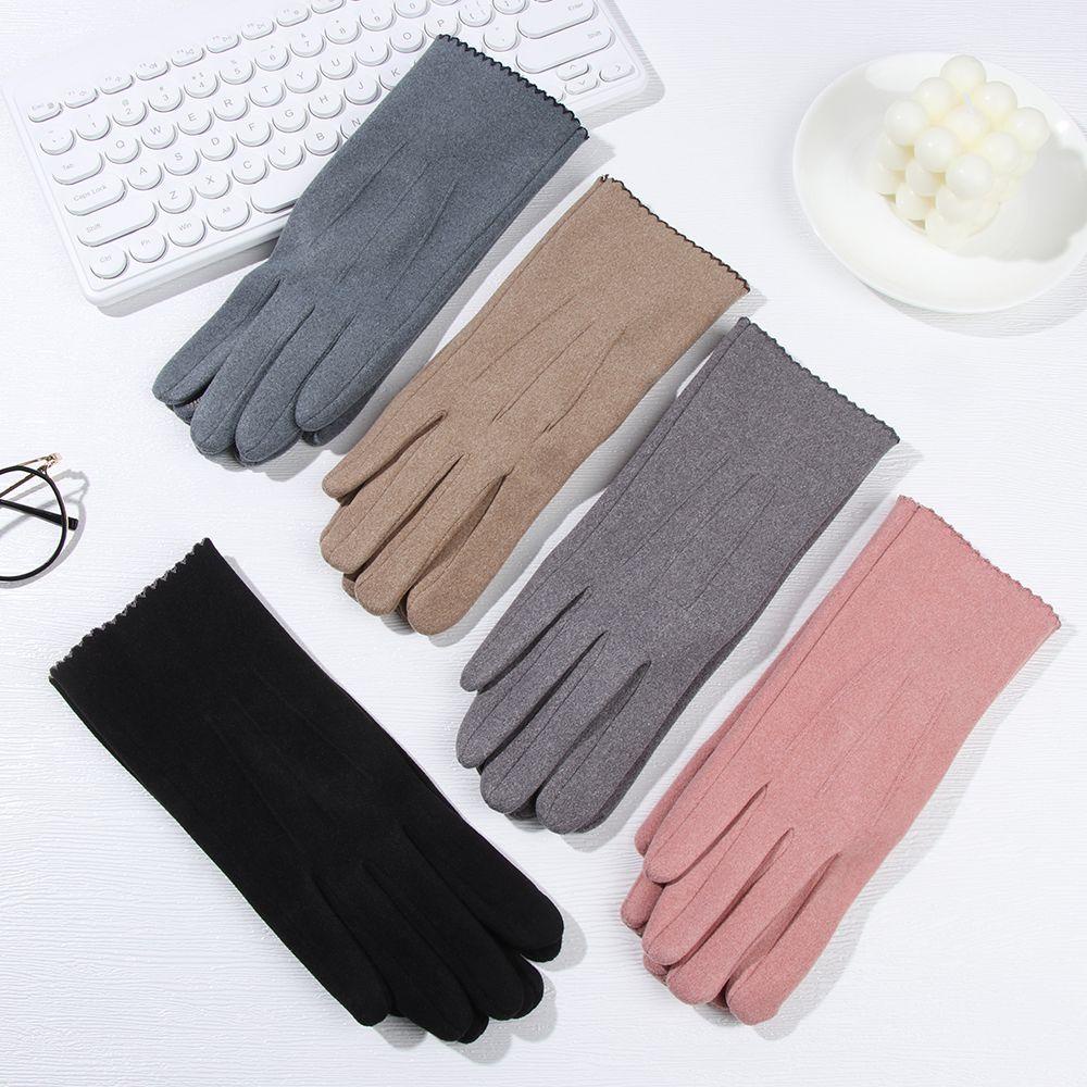 Găng Tay Chống Gió Mềm Mại Chống Trượt Giữ Ấm Mùa Đông Cho Nữ
