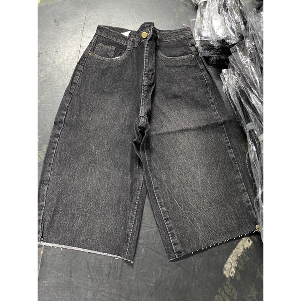 Quần jean Lửng nữ cạp cao Unisex❤chất bò dày  phai màu, không co giãn❤Hàng Quảng Châu Cao Cấp Jeans Short