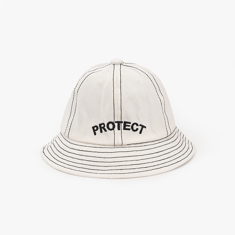 Nón Tai Bèo Màu Trắng Đen Thêu Chữ Phong Cách Hàn Quốc Đơn Giản