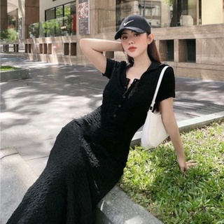 ĐẦM XỐP NÚT DÁNG DÀI NỮ ĐỦ MÀU