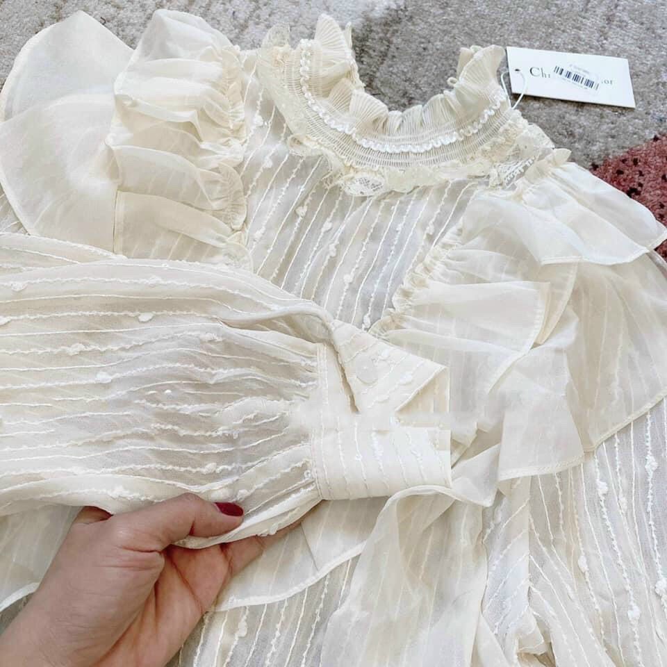 [ Mã WASTAPR giảm 10K đơn 50K] Áo sơ mi áo kiểu ren cổ ngọc bèo ngực cho nữ cao cấp | BigBuy360 - bigbuy360.vn