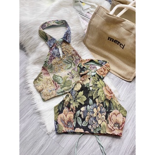 Áo yếm phi lụa chéo cổ MAUT230620 mới