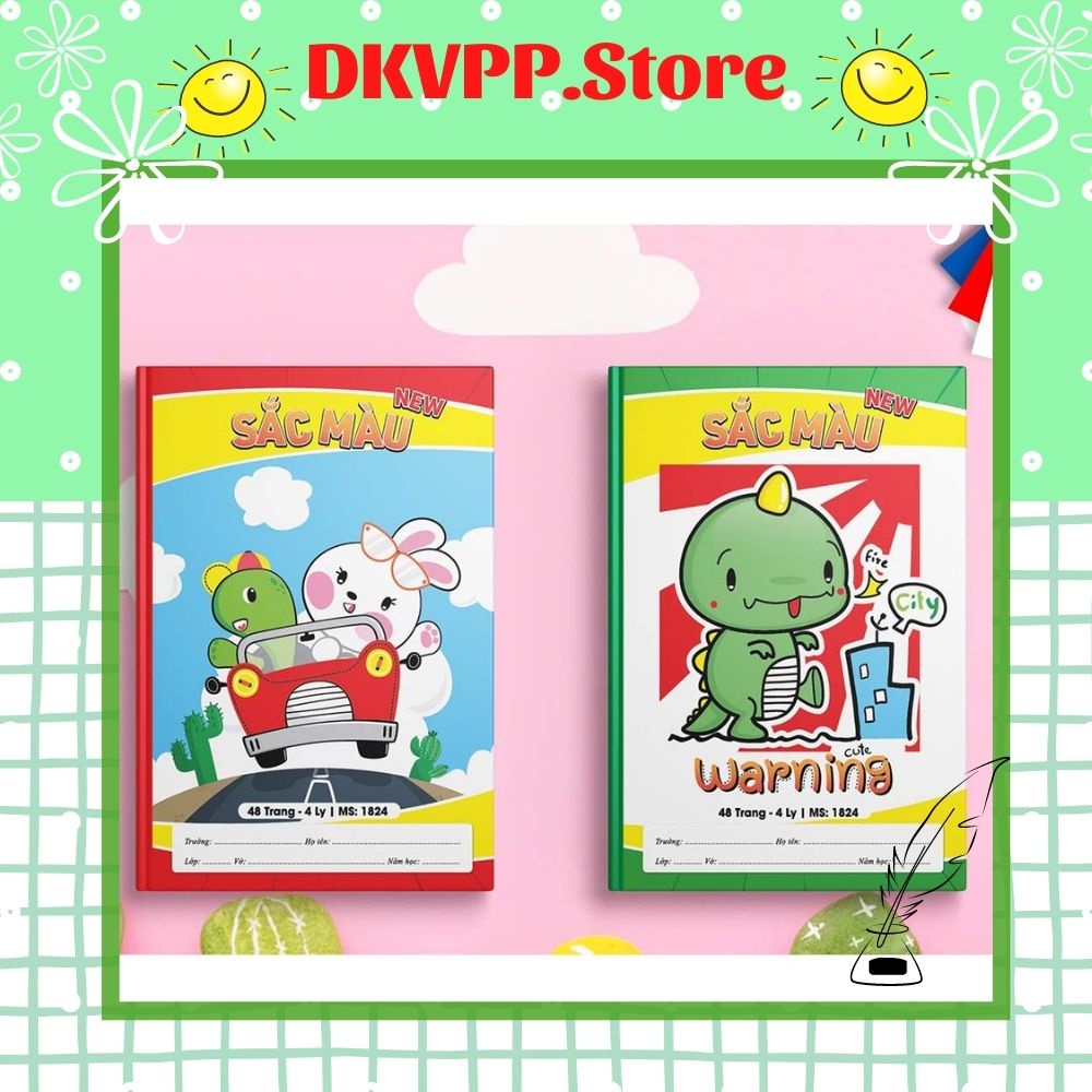 Vở ô ly cao cấp 6 Sao Hải Tiến Sắc Màu New 48 trang - DKVPP.Store HT1824 lốc 10 quyển