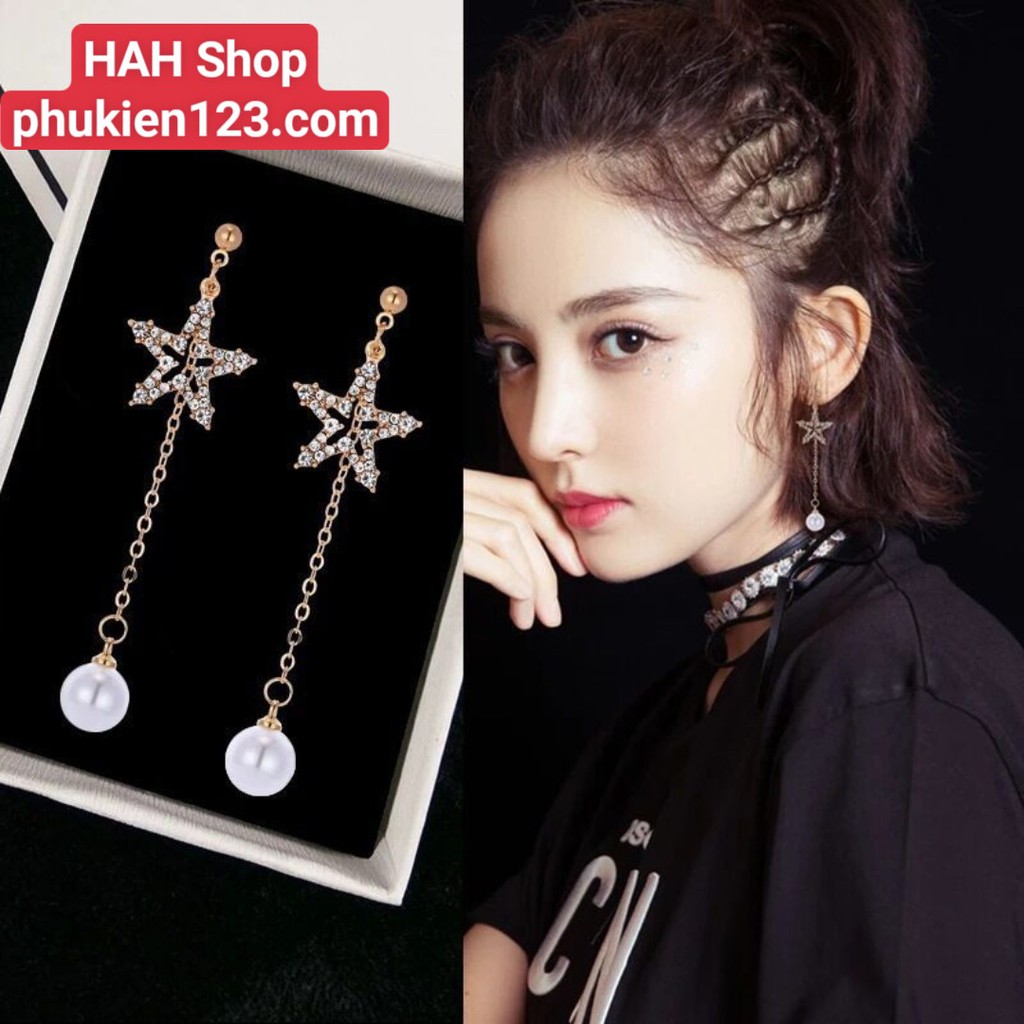 Bông tai nữ cá tính hình sao băng, dạng dài sao băng, phụ kiện nữ trang phong cách Hàn Quốc