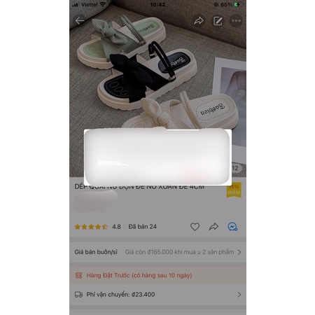 DÉP QUAI NỮ ĐỘN ĐẾ BÁNH MÌ -SANDAL DÂY CHỈNH NƠ XOẮN