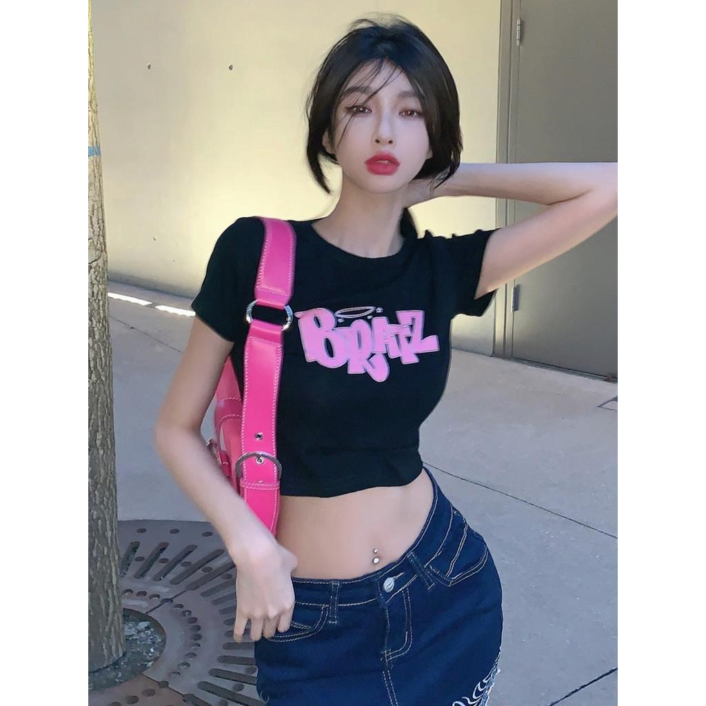 Áo Thun Dáng Ôm Cổ Tròn Ngắn Tay In Hình Thời Trang Cá Tính 61750