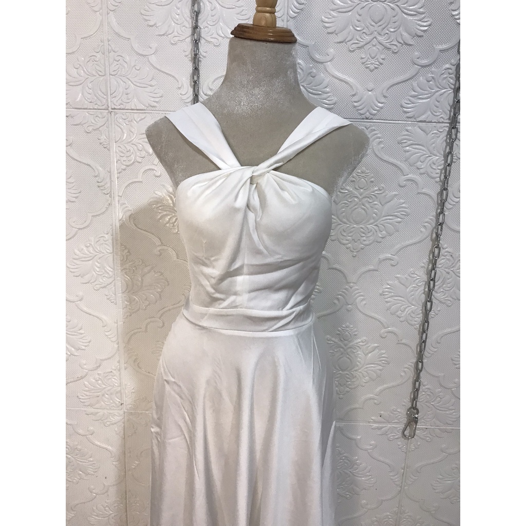 Đầm thiết kế.đầm tiểu thư maxi dáng xòe xoắn ngực hở vai xinh xắn | BigBuy360 - bigbuy360.vn