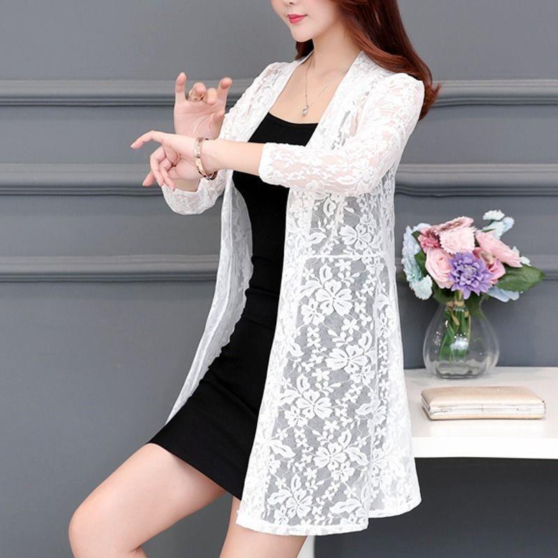 [Aishang Trang Sức Đẹp] Áo Khoác Cardigan Chống Nắng Tay Dài Phối Ren Mỏng Phong Cách Hàn Quốc Mùa Xuân Hè Cho Nữ