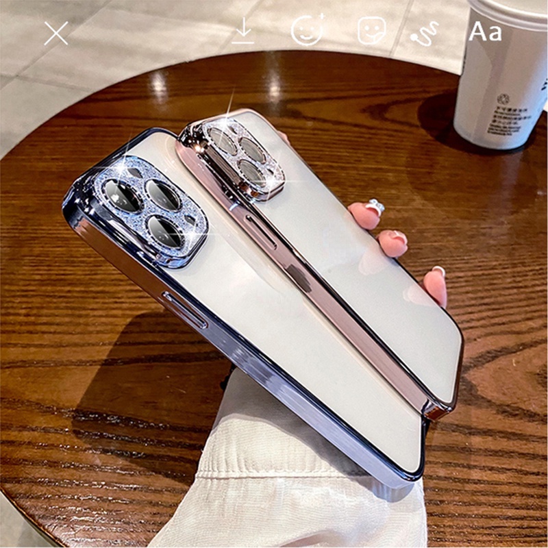 Ốp Điện Thoại Silicon Mềm Trong Suốt Chống Sốc Lấp Lánh Sang Trọng Cho iPhone 13 12 11 Pro max x xs max xr 7 8 plus se2020