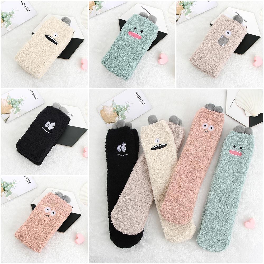 Vớ Ngủ Vải Nhung San Hô Dày Mềm Mại Giữ Ấm Mùa Đông Cho Nữ