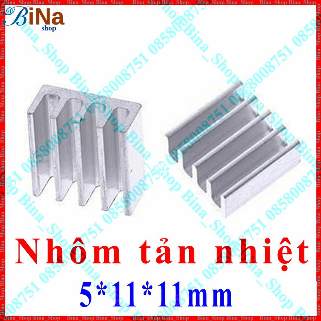 Tản nhiệt nhôm 5x11x11mm dùng chế tản nhiệt chip LED