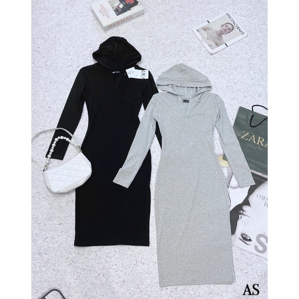 VÁY LEN Díp BODY DÀI TAY CÓ MŨ CAO CẤP CHO NỮ - VÁY LEN NỮ DÁNG DÀI ÔM BODY CÓ MŨ CỰC XINH | BigBuy360 - bigbuy360.vn