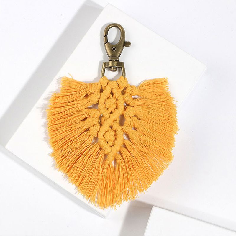 Móc Khóa Tua Rua Hình Trái Tim Phong Cách Boho Sáng Tạo Thời Trang