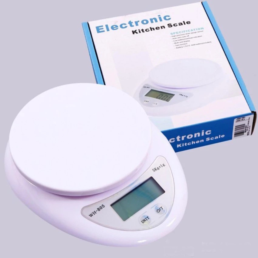 (Tặng 2 Pin) Cân Điện Tử Để Bàn 5KG, Cân Điện Tử Thực Phẩm Nhà Bếp Electronic Kitchen Scale WH - B05 5KG