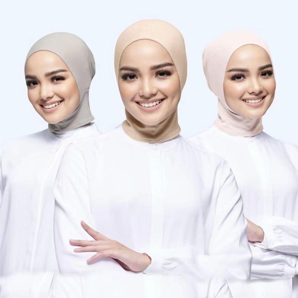 BORAG Khăn Trùm Đầu Hijab Hồi Giáo Bằng Cotton Màu Trơn Che Phủ Toàn Diện