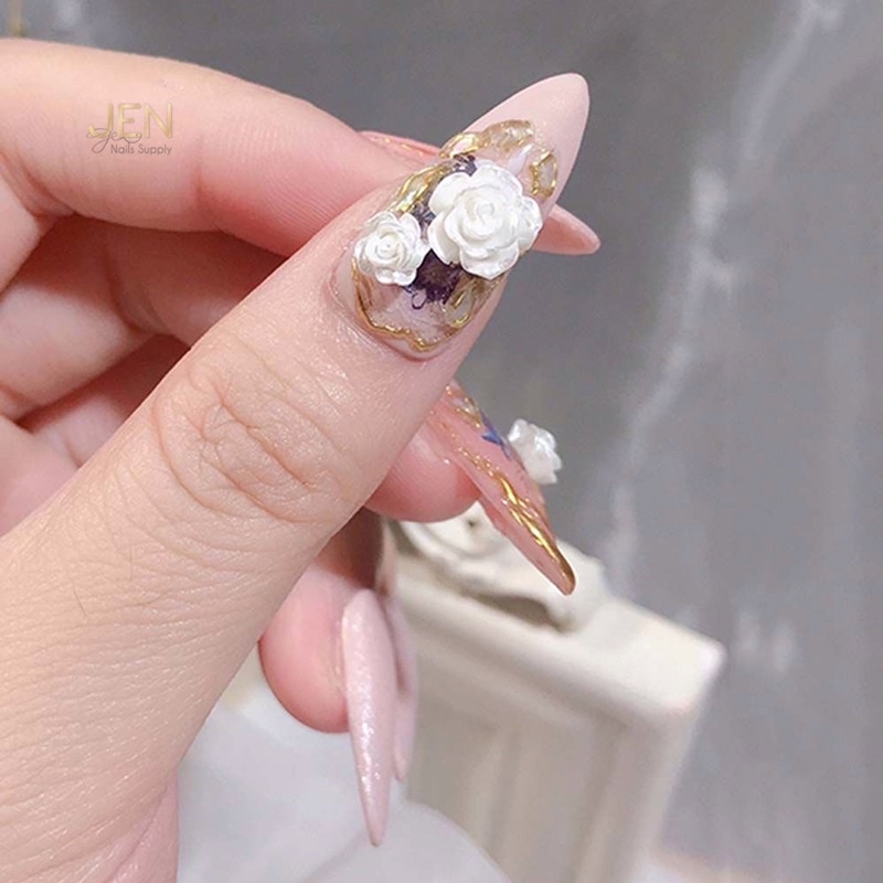 Charm nhựa hoa trà-charm hoa hồng set 10 hoa