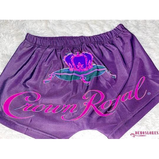 Quần Short Thể Thao Lưng Cao In Họa Tiết Vương Miện Dành Cho Nữ