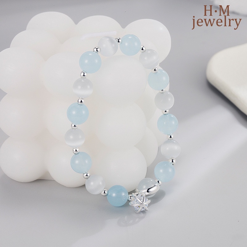 Vòng Tay Đá Mắt Mèo Aquamarine
