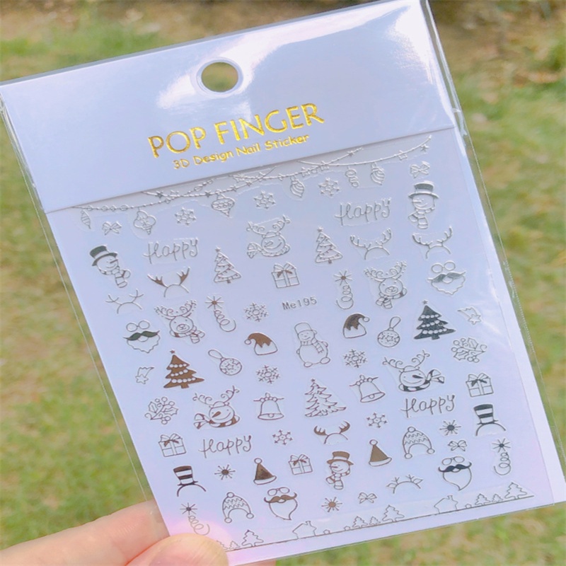 1 Miếng Dán Trang Trí Móng Tay Hình Bông Tuyết Lấp Lánh Me180-197