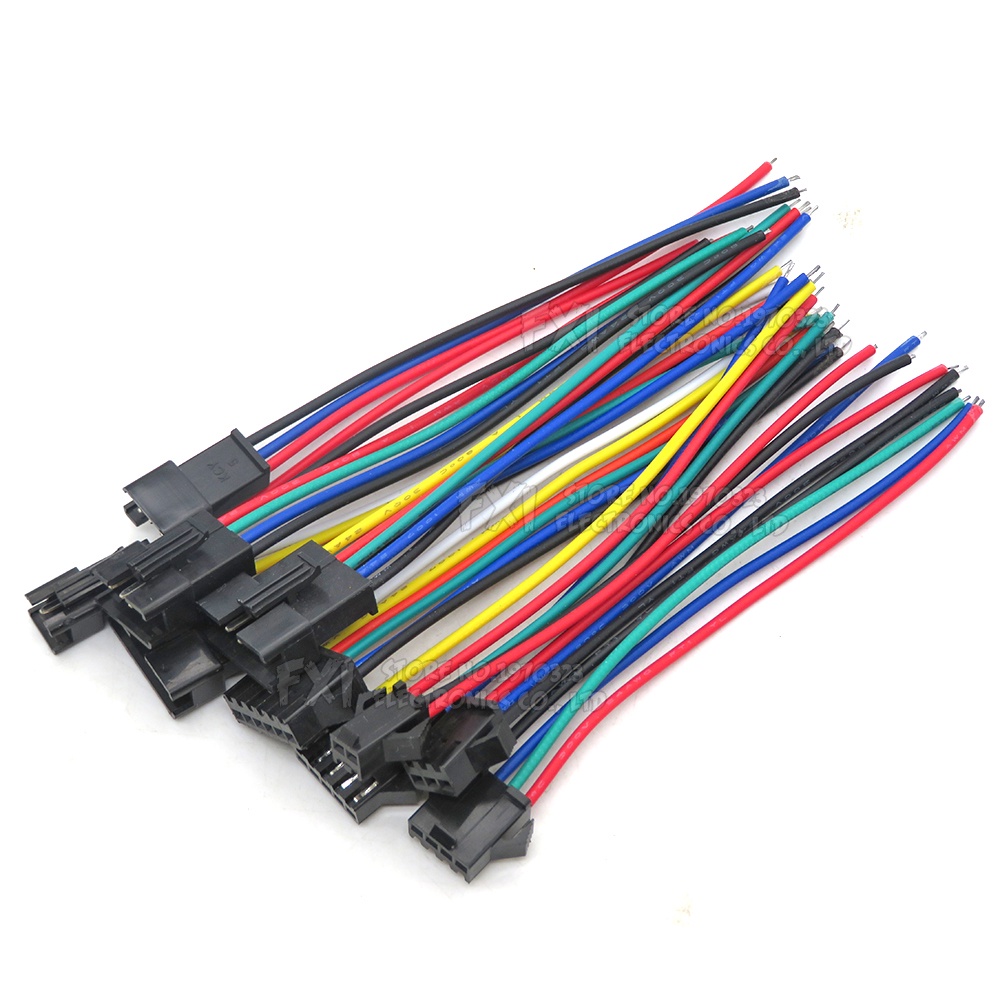 Phích Cắm Nối Dây Đèn LED 10CM JST SM 2P 3P 4P 5P 6P