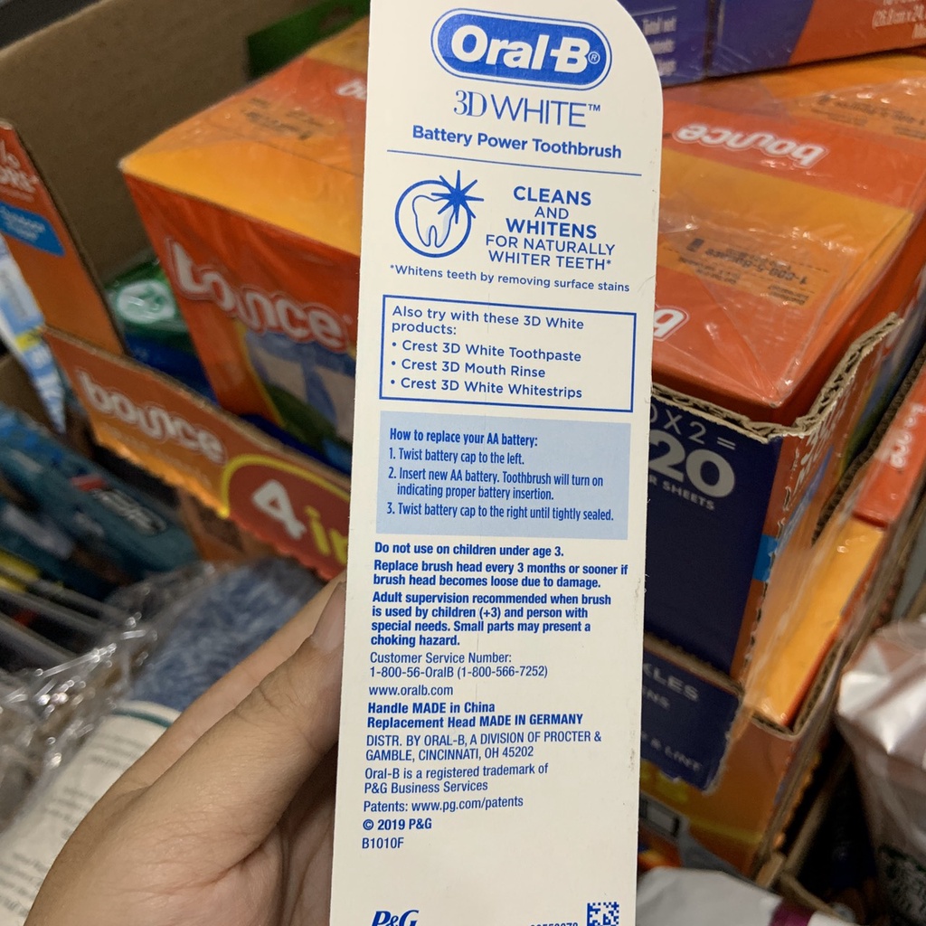 Bàn chải đánh răng điện Oral - B cho trẻ em trên 3 tuổi và người lớn sử dung pin AA rất dễ thay thế  - EDS Hàng Mỹ