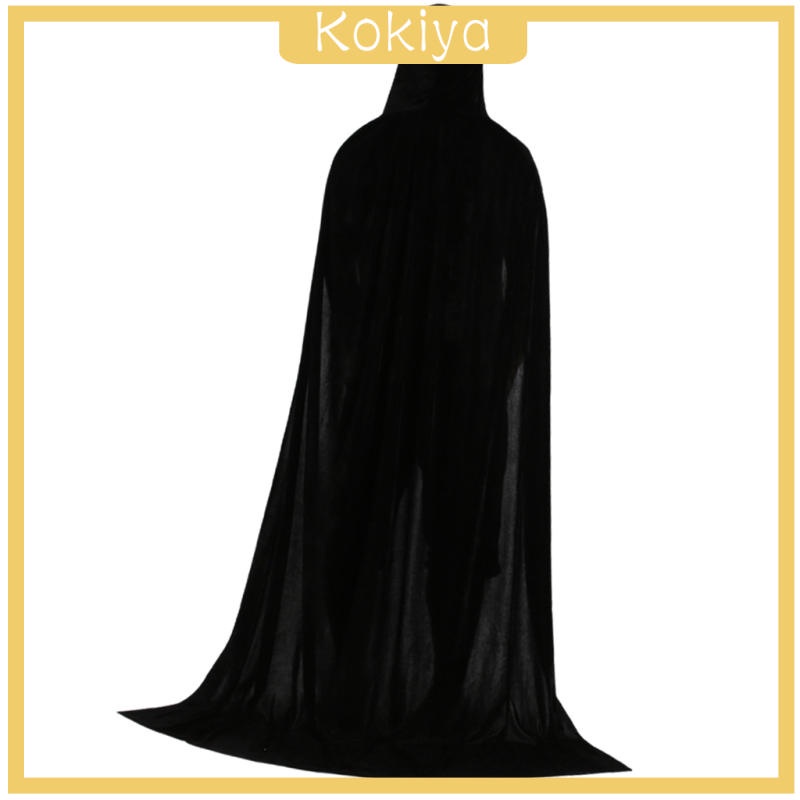 Áo choàng nhung đen dáng dài 150cm có mũ trùm dùng để hóa trang Halloween
 | BigBuy360 - bigbuy360.vn