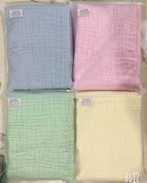 Chăn đắp, khăn tắm sợi tre 6 lớp màu trơn cao cấp