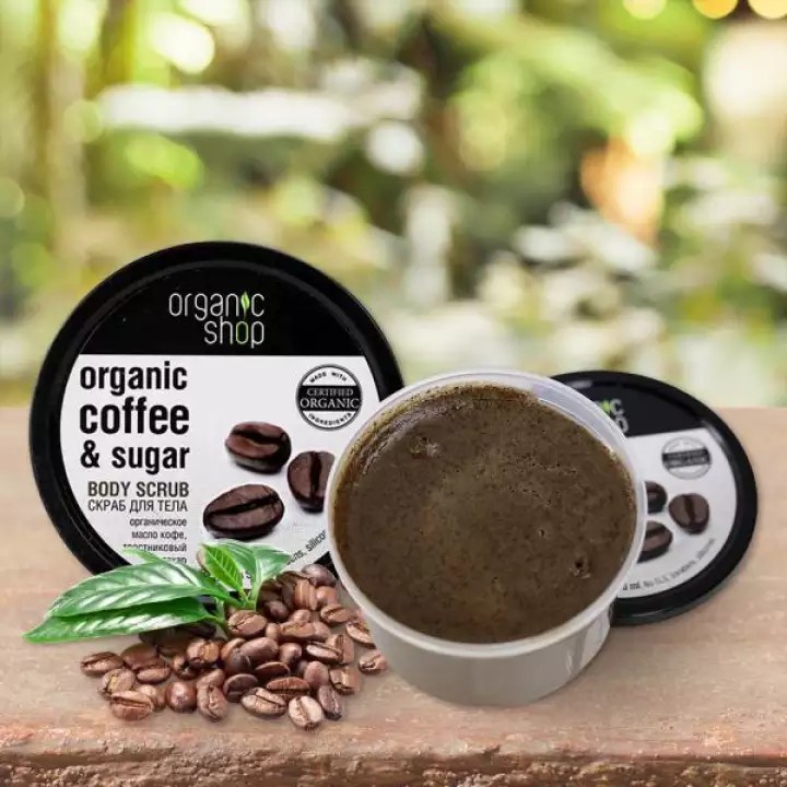 Tẩy Tế Bào Chết Toàn Thân Giúp Da Trắng Sáng, Cấp Ẩm, Làm Sạch Da Organic Shop Organic Coffee &amp; Sugar Body Scrub 250ml