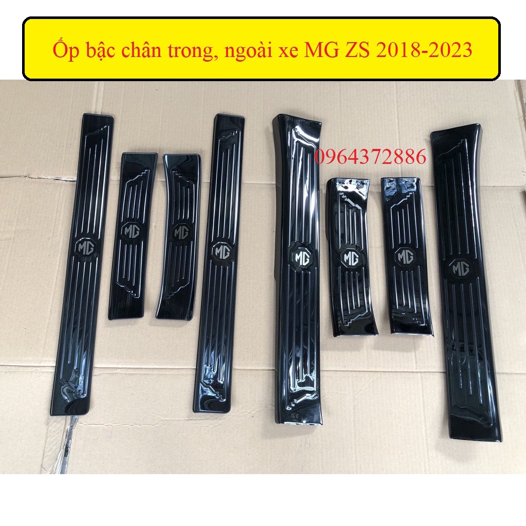 Ốp bậc cửa, nẹp bước chân trong, ngoài xe MG ZS, MG HS đời 2018- 2023 titan cao cấp, sáng bóng