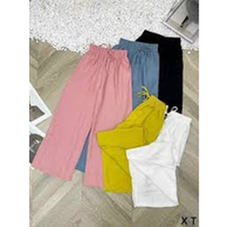 Quần baggy lụa lưng thun ko nhăn ko nhàu- hình thật shop chụp