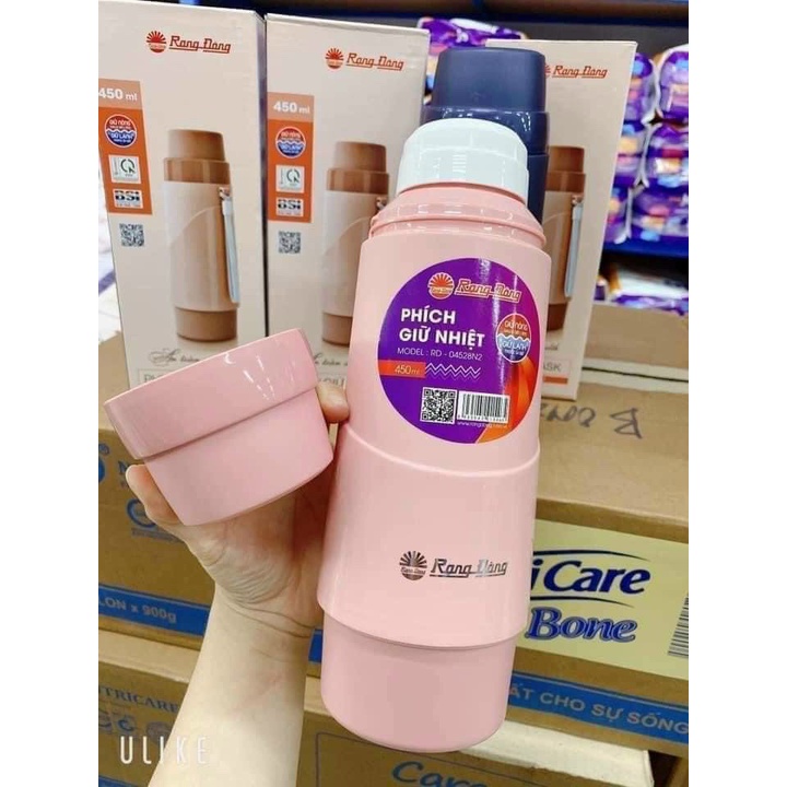 Phích nước mini rạng đông công nghệ ủ ấm giữ nhiệt nóng lên đến 12h và giữ lạnh lên đến 24h dung tích 450ml