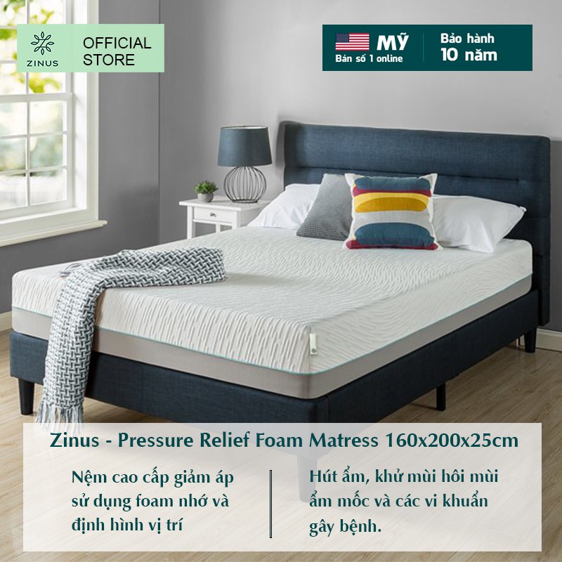 [Mã LIFEZI99 giảm 8% tối đa 50K đơn 99K] Nệm foam Zinus Cuộn Hút Chân Không Giảm Áp Cao Cấp