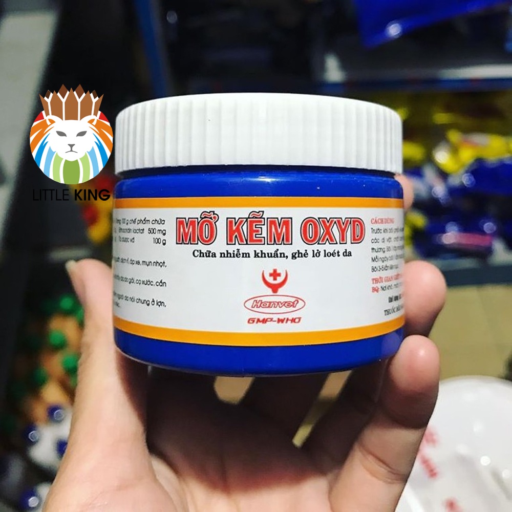 Trị nấm ghẻ, viêm da cho chó mèo, thú cưng Mỡ kẽm Oxyd 100gr, Little King Phụ kiện thú cưng Pet Shop Hà Nội