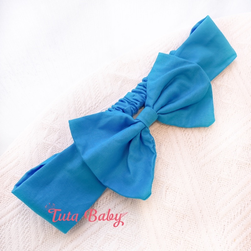 Body Bé Gái Xanh Blu Dễ Thương, Bodysuit Cho Bé Kèm TurBan + Bao Chân