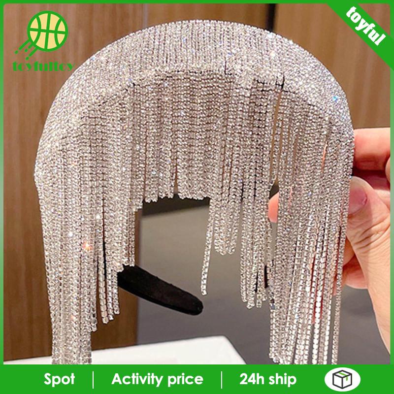 Băng Đô Cài Tóc Đính Đá Phối Tua Rua Sang Trọng