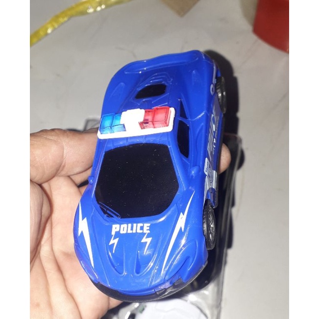 Sét 4 chiếc xe mô hình police bằng nhựa chạy bánh lùi