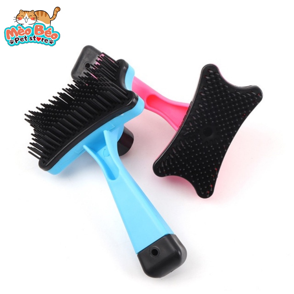 Lược chải lông chó mèo có nút bấm lấy lông - dành cho chó mèo lông dài, poodle..
