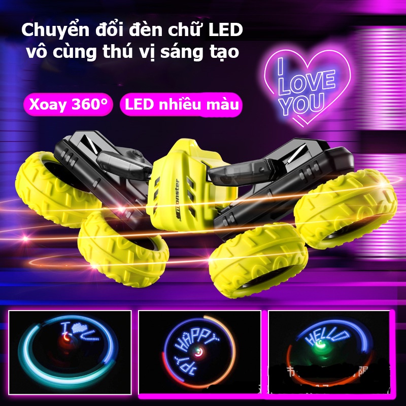 Xe ô tô điều khiển từ xa  KAVY có tạo hình chữ đèn LED tốc độ cực kì cao, trình diễn tự động 5 chế độ