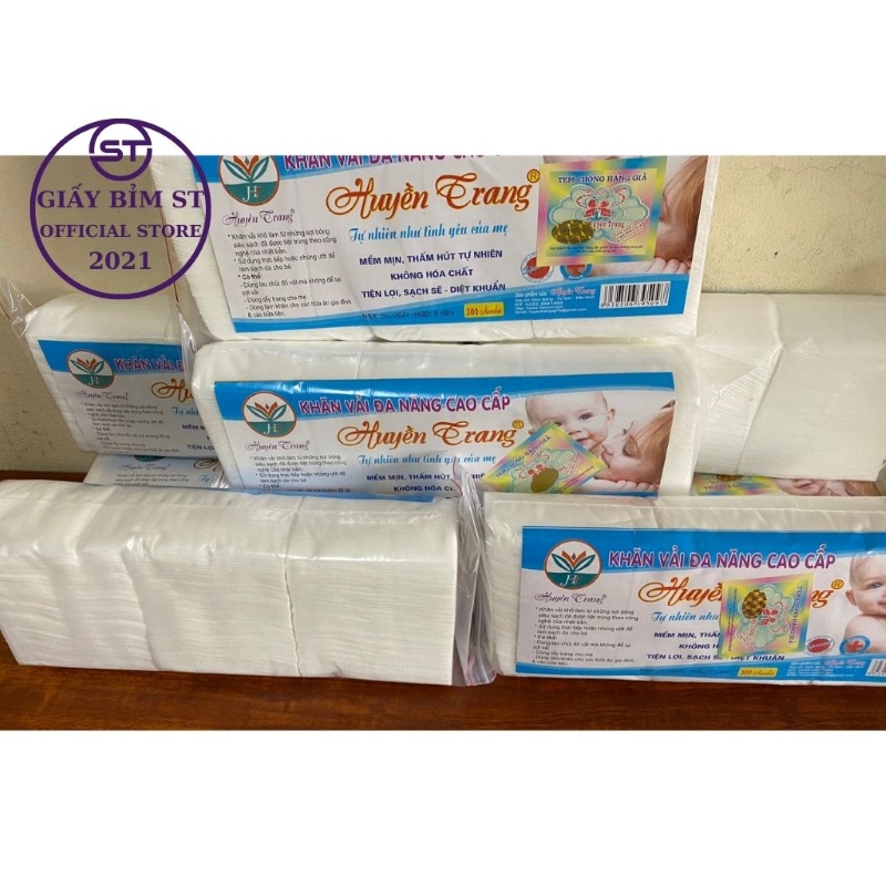 Khăn vải khô đa năng Baby cao cấp Huyền Trang 350g gói 300 tờ