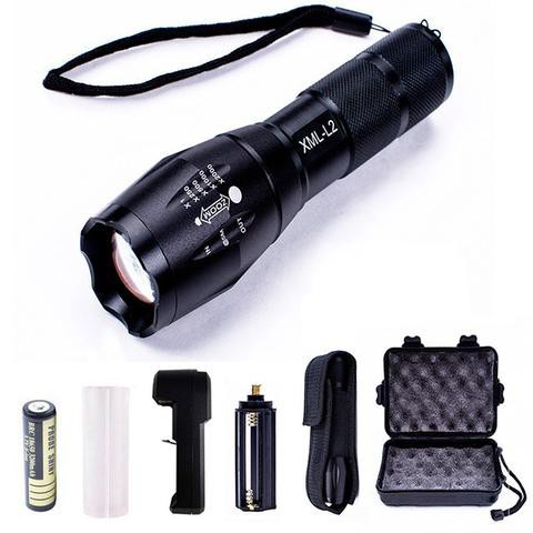 Đèn Pin Siêu Sáng XML T6 🔦 𝑭𝑹𝑬𝑬 𝑺𝑯𝑰𝑷️🔦 Cao Cấp Hợp Kim Chống Nước Pin Có Thể Sạc Lại Full box