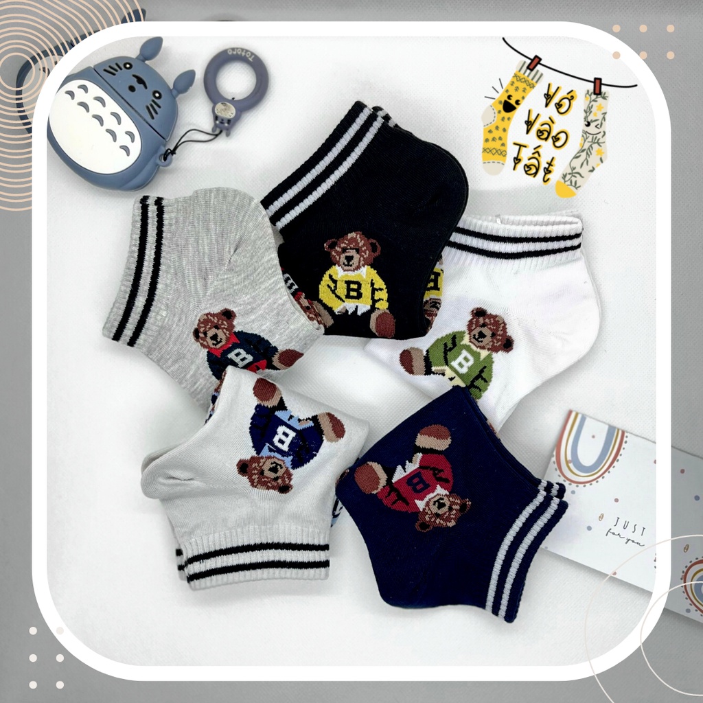 VỚ TẤT CỔ NGẮN GẤU MẶC ÁO B PHONG CÁCH HÀN QUỐC