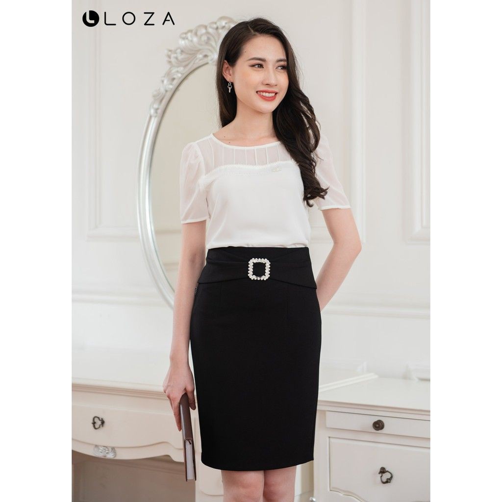 Chân váy bút chì phối đai đá LOZA LC4092DE | BigBuy360 - bigbuy360.vn