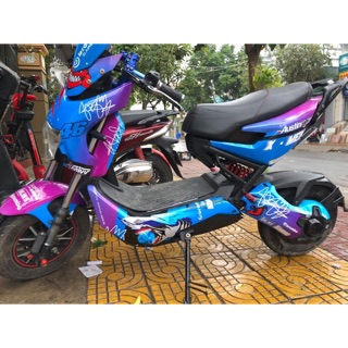 Tem trùm xe điện xmen xanh tím