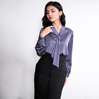 Áo sơ mi nữ charlot maiimer có vạt cách điệu