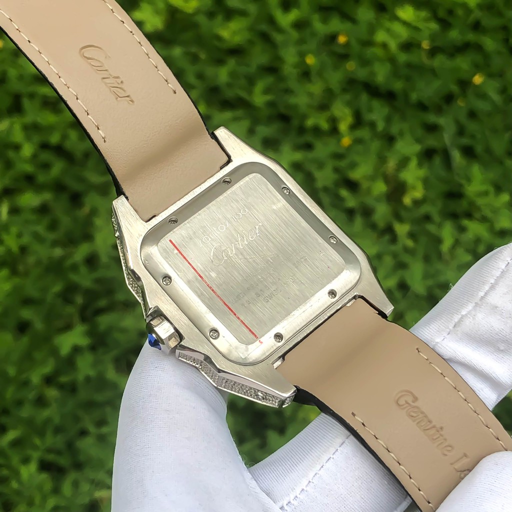 Đồng Hồ Nam CTR Viền Đá, Mặt Vuông 41x41mm, Máy Cơ Automatic Nhật, Chống Nước 5ATM