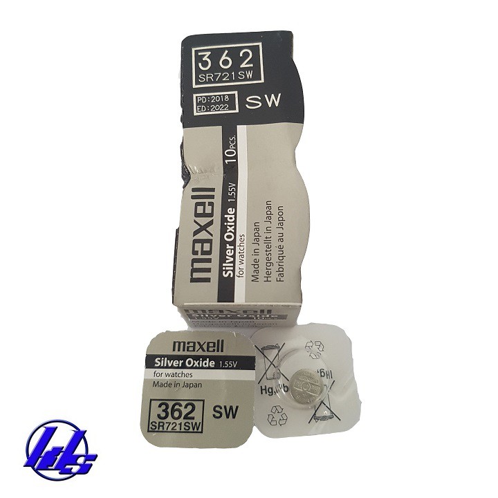 Pin đồng hồ đeo tay Maxell SR721SW/362 silver oxide 1.55V - Vỉ 1 viên