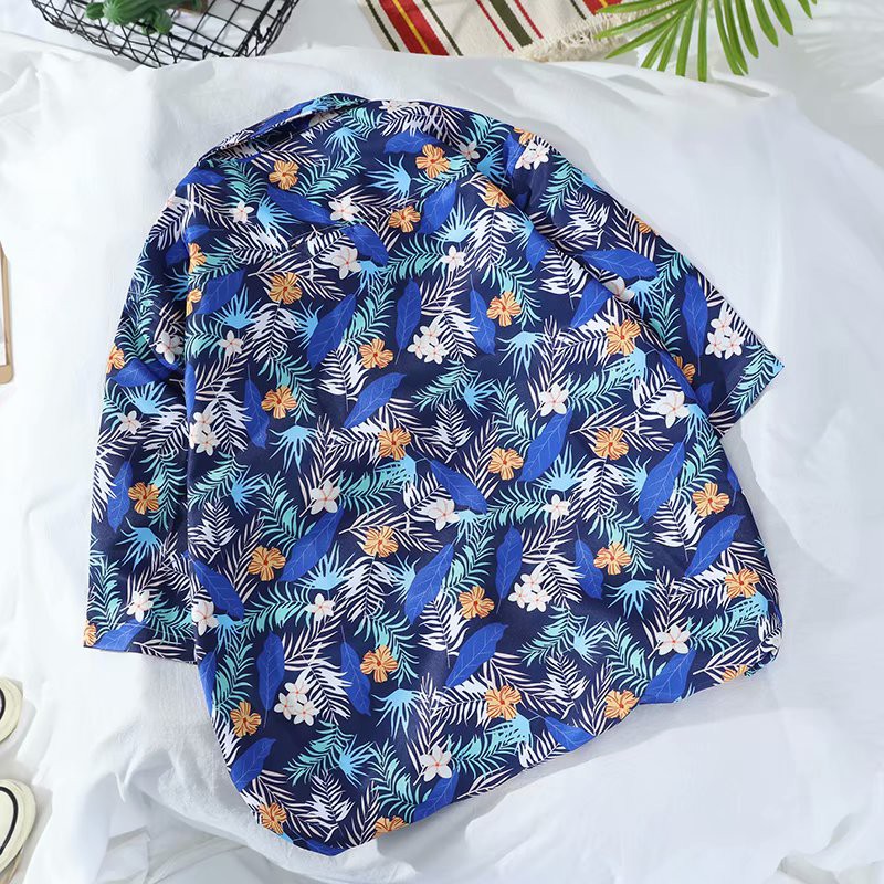 Fashion Floral Pattern Men's Short Sleeve Shirt