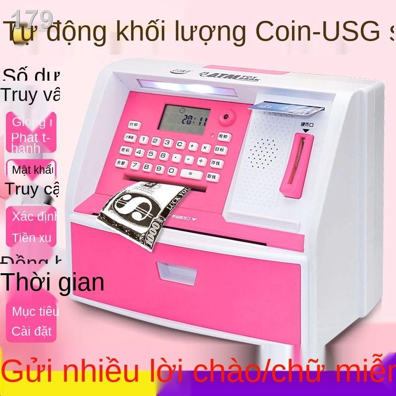 Con heo Ngân hàng ATM Hộp mật khẩu trai và gái Quà tặng sinh nhật Trẻ em dung lượng lớn Chống rơi Rút tiền Ti