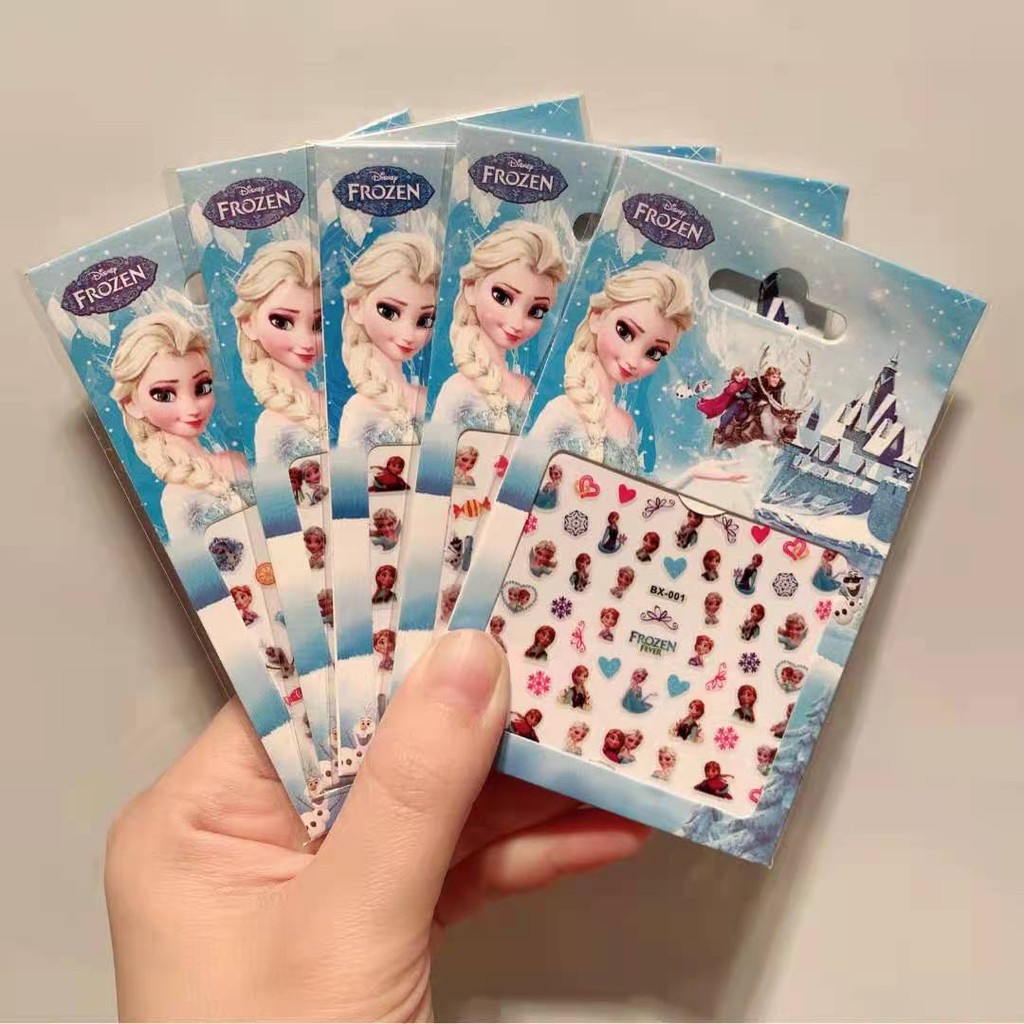 Set 5 tờ nhãn dán móng Frozen Sophia Cinderella bạch tuyết